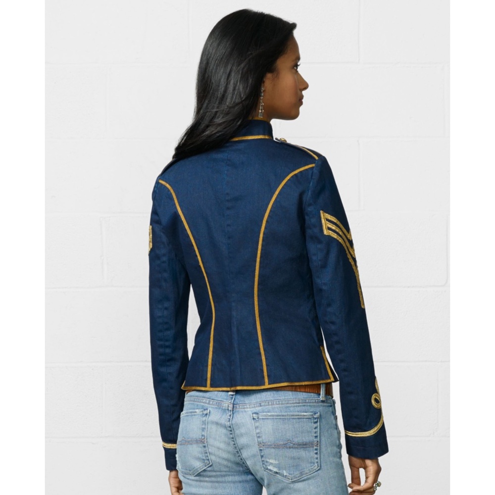 Ralph Lauren Women's Denim Supply Military Officer Jacket - Picture 2 of 12